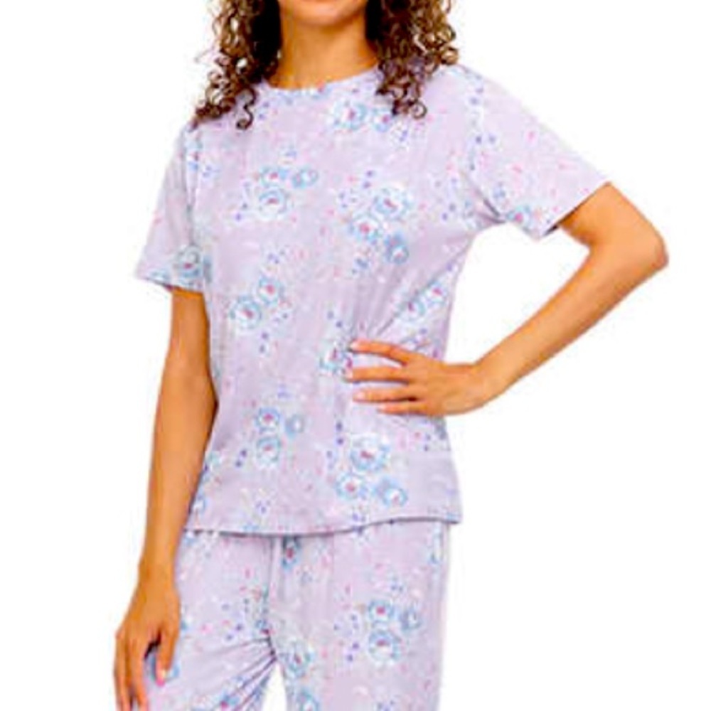 Women’s Sleep Loungewear Flora Nikrooz 2pc PJ Purple Short Sleeve Sz XXL, 2X, 3X - Picture 5 of 5